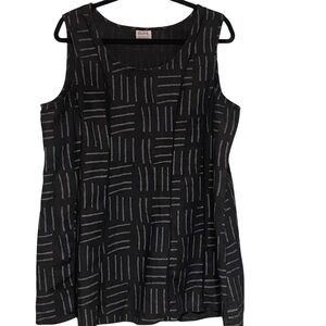 Linen Black White Sleeveless Tank Top Size XXL
By Click